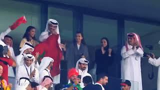 Prince Qatar Celebrates Morocco victory with Moroccan flag against Spain