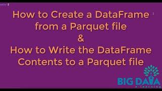 How to create a Spark Dataframe from Parquet file?