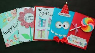 5 DIY Birthday Cards/Quick and Easy Birthday Cards/Birthday Card Making Ideas/5 Birthday Cards