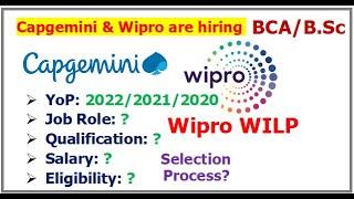 Capgemini & Wipro are hiring 2022/2021/2020 batch | Selection Process | Eligibility | Salary?