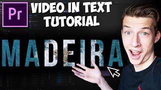 How to put VIDEO inside TEXT In Adobe Premiere Pro 2023 Tutorial (Video In Text Shape Effect)