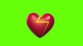 Red Broken Heart Emoji Loop Green Screen Animation | Royalty-Free  | face emoji