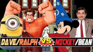 M.U.G.E.N. Battles | Dave the Minion/Ralph vs Mickey Mouse/Mr. Bean