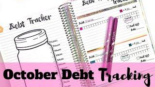 October DEBT TRACKERS!! || Filling in my Debt Trackers || Morey June Designs