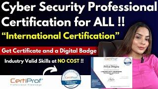 Cybersecurity Professional Certificate for FREE | Certiprof FREE CyberSecurity Certificate