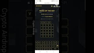 Binance WODL Answer Today 5 Letters | Word Of The Day | Binance Adoption Theme