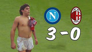 Diego Maradona destroyed the best AC Milan of all time (1989) 2 assists 1 goal