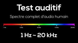  Test d'audition à domicile - 1 Hz à 20 000 Hz - Spectre complet de l'audio humain 