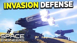 INVASION Defence! - Space Engineers Dual Railgun Turret