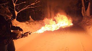 Стреляем из огнемета под фонк, призываем весну :3 | homemade flamethrower  =:}~