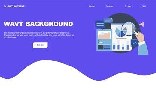 Wavy Background | Saas App Landing Page using HTML & CSS