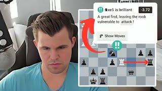 Magnus Sacrifices Rook with Daring Knight Move!