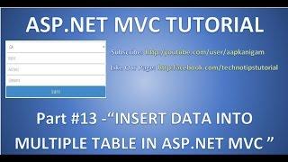 Part 13- Insert data into MULTIPLE TABLES in an ASP.NET MVC application