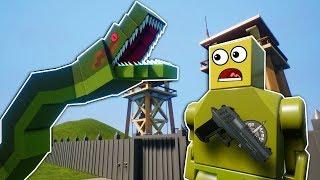 Giant Lego Anaconda Attacks Military Base! - Brick Rigs Multiplayer Survival