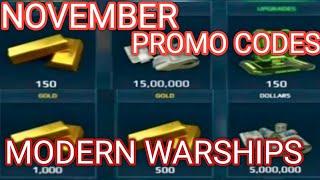 November MODERN WARSHIPS PROMO CODES 2023