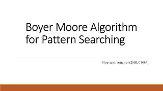 Boyer Moore Algorithm for Pattern Searching