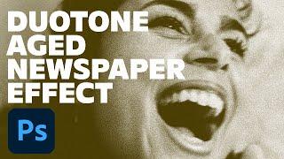 Duotone Aged Newspaper Effect / Photoshop Tutorial (QUICK AND EASY)