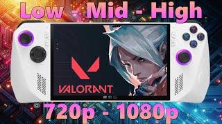 How good is Valorant on Asus Rog Ally Z1 Extreme ? Tested different Powermodes and 720p X 1080p
