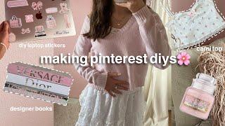 making cute girly pinterest diys!  (stickers, cute cami tops + more)