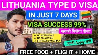 Lithuania  Work  permit visa 2024 | Flight + Free Food + Home  Full visa  process