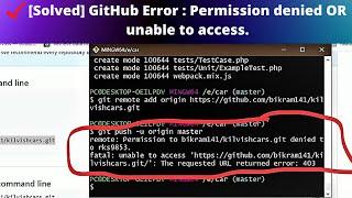 [Solved] GitHub Error : Permission denied OR unable to access.
