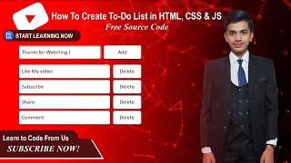 How to Create a to do list App |  Build a todo list App in HTML CSS & JavaScript | Awais Mughal