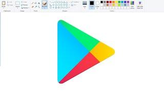 How to draw Google Play Store Logo on Computer using Ms Paint | Google Play Logo Drawing.