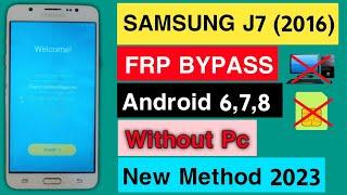 Samsung J7 (2016) Frp Bypass | J710F Google Account Bypass | Frp Unlock | Without Pc New Method 2023