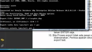 EXPORT IMPORT DATABASE ORACLE