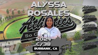2024 Alyssa Rosales  Catcher and Third Base, Softball Skills Video So Cal Athletics