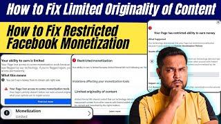 How to Fix Limited Originality of Content | How to Fix Restricted Facebook Monetization