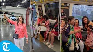 Commuters surprised on finding Hema Malini travelling with them in Mumbai metro