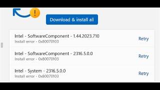 Fix Intel Software Component/Intel System Driver Install Error 0x80070103 On Windows 11