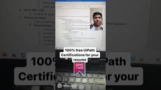 UiPath 100% free Uipath certifications for your resume - link in pinned comment