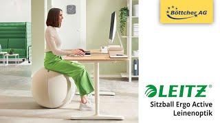 Sitzball Leitz Ergo Active, Leinenoptik, Anti Wegroll Funktion, Büro