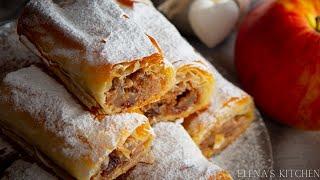 ЯБЪЛКОВ ЩРУДЕЛ/БЪРЗ И ЛЕСЕН ДЕСЕРТ/APPLE STRUDEL EASY RECIPE