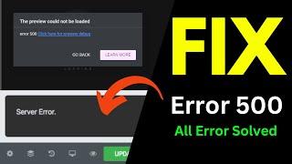 Elementor "Server Error (500 Error)" Solved Quickly || Elementor Server Error 500   Quick Fix