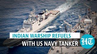 Watch: INS Talwar undertakes refueling with US Navy tanker in Arabian Sea