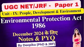 UGC Net Paper 1 || Environment Protection Act 1986