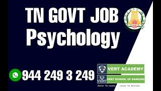 Psychology GOVT JOBS | Tamilnadu Government Jobs for Psychology Graduates | Complete Details