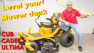 How to level you Cub Cadet Ultima ZT2 or ZT1 zero turn mower