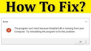 How To Fix libsqlite3.dll Missing or Not Found Error Windows 10/8/7 -xampp