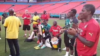 Ghana footballers chant before South Korea friendly