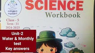 5th std Term-2 Science workbook Unit-2 & monthly test key answers..2024-25