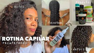 MINHA ROTINA CAPILAR COMPLETA | recuperando o cabelo ‍