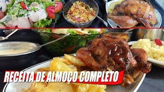 ALMOÇO COMPLETO COM FRANGO RECHEADO - RECEITAS DA ROSA