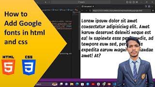 How to add google fonts in html and css | | #html me google fonts use kaise karen