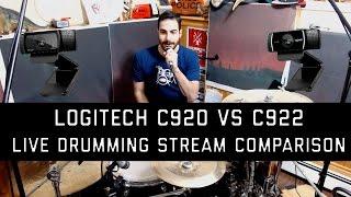 Logitech C920 vs C922 - Live Drumming Stream Comparison [Motion Blur Testing]