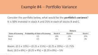Calculating Expected Portfolio Returns and Portfolio Variances
