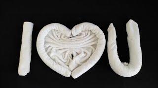 How to Make towel I Love U  | Towel art | Towel Folding Design | Towel Origami